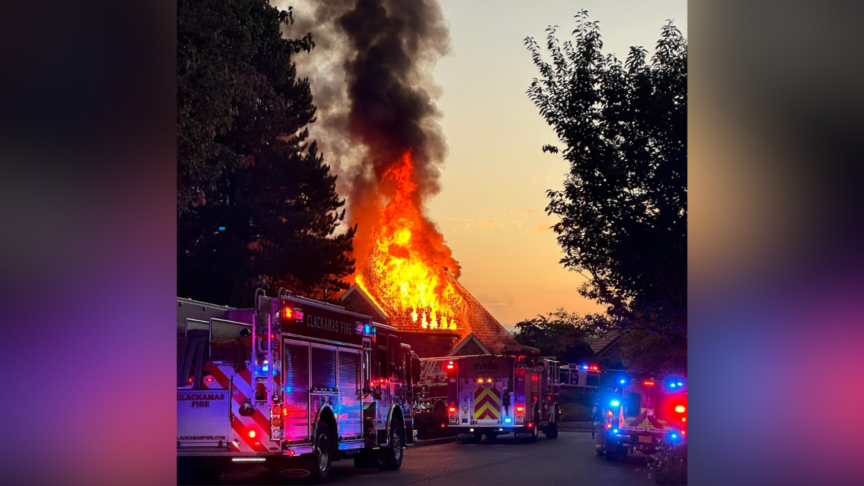 West Linn fire today: Emergency crews are battling a large structure fire as local authorities work to contain the blaze near residential areas.